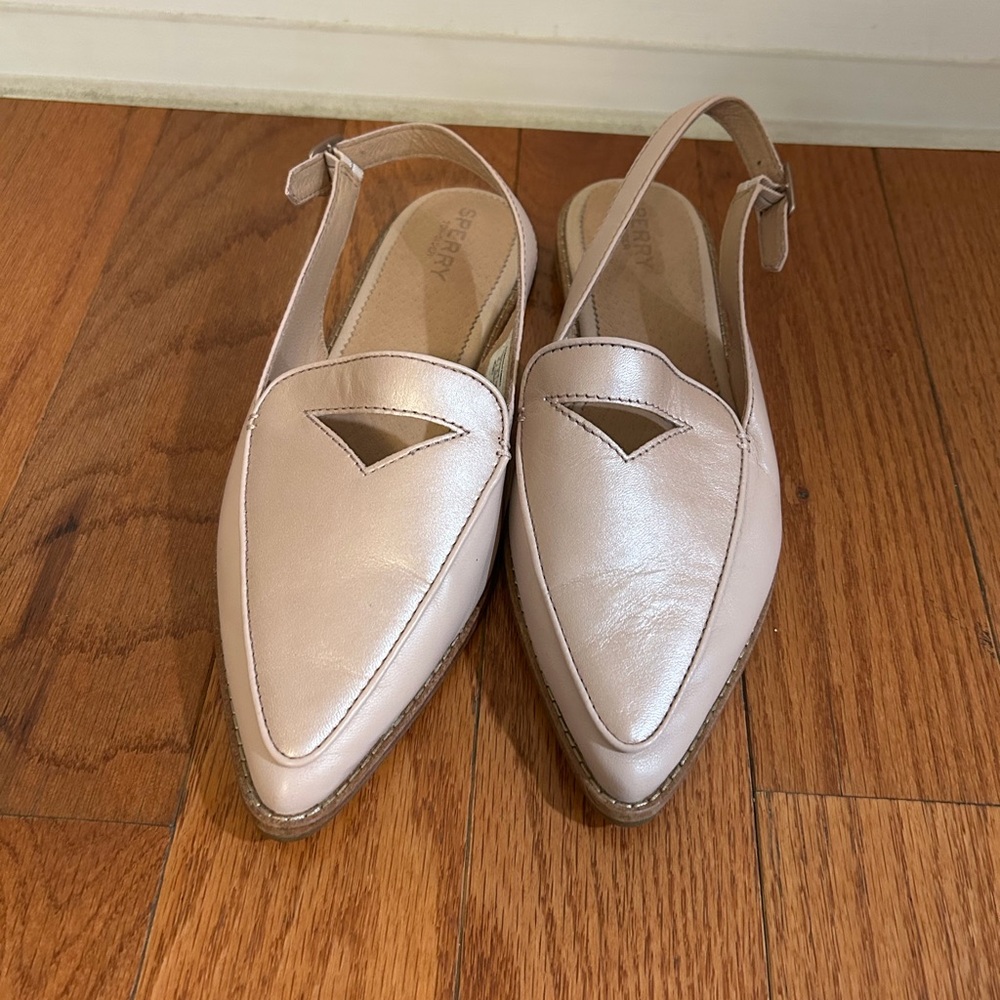 Women's Sperry Top-Sider Saybrook Suede Slingback Ivory Slingback Flats